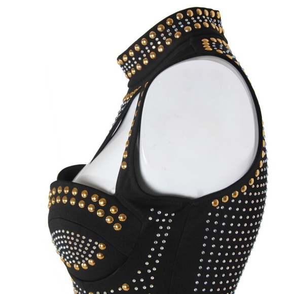 Stunning Black Studded Bling Dress - Picture 4 of 8